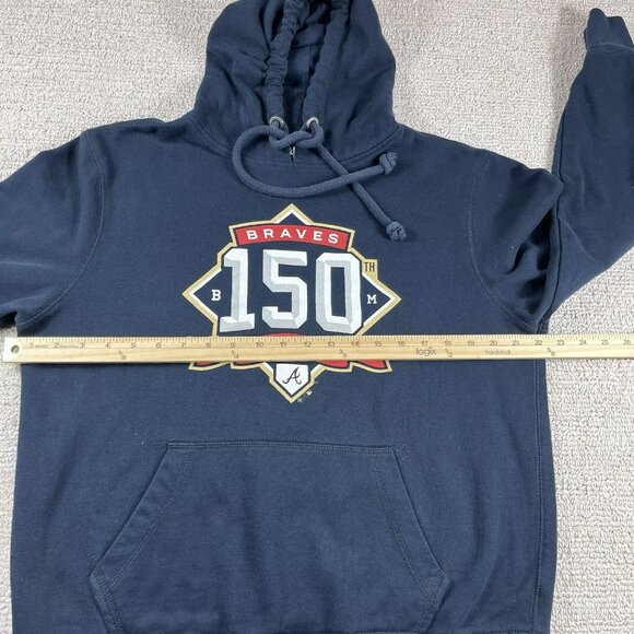 47 Brand Atlanta Braves 150th Anniversary Hoodie Blue Men’s Size Medium - Picture 5 of 7